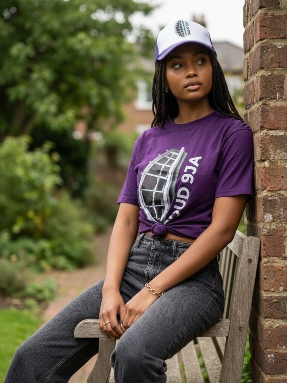 Purple Graphic Tee with Logo